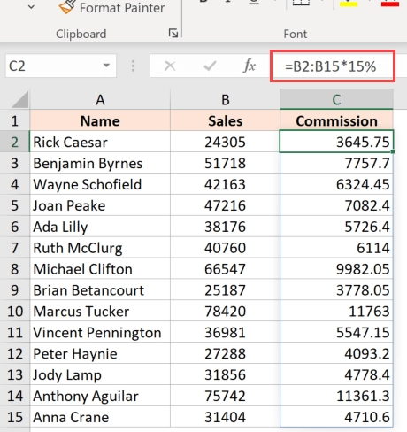 How to Apply a Formula to an Entire Column in Excel?